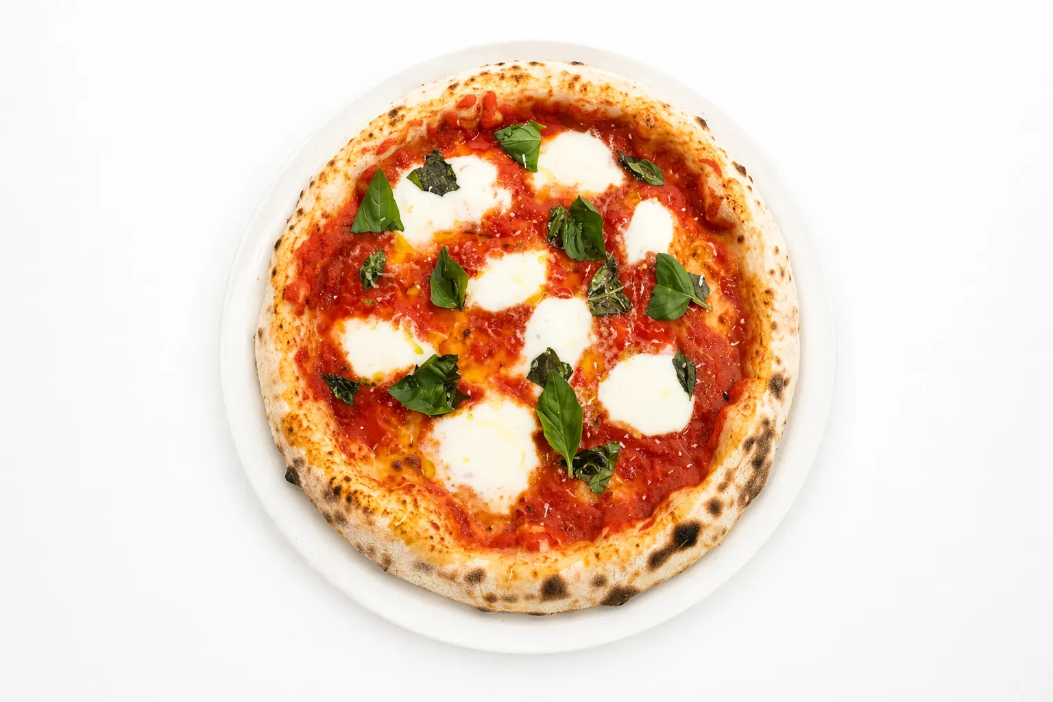 Margherita pizza at Flamora Pizza — authentic Neapolitan pizza in Red Deer, AB